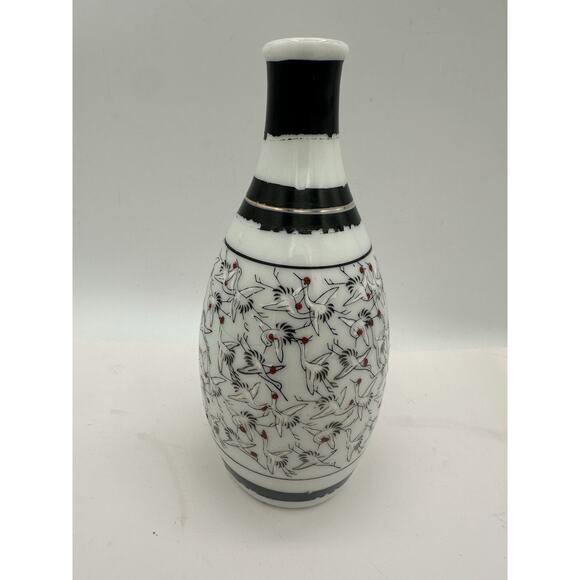 Vintage Japanese 1000 Cranes Tokkuri Sake Bottle, 6" - Picture 4 of 7